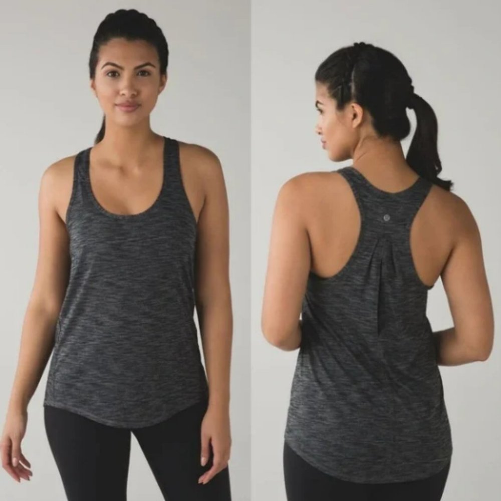 Lululemon Salute the Sun Singlet II in Heathered Black